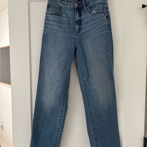 Express Stylish Blue Straight Leg Women's Jeans